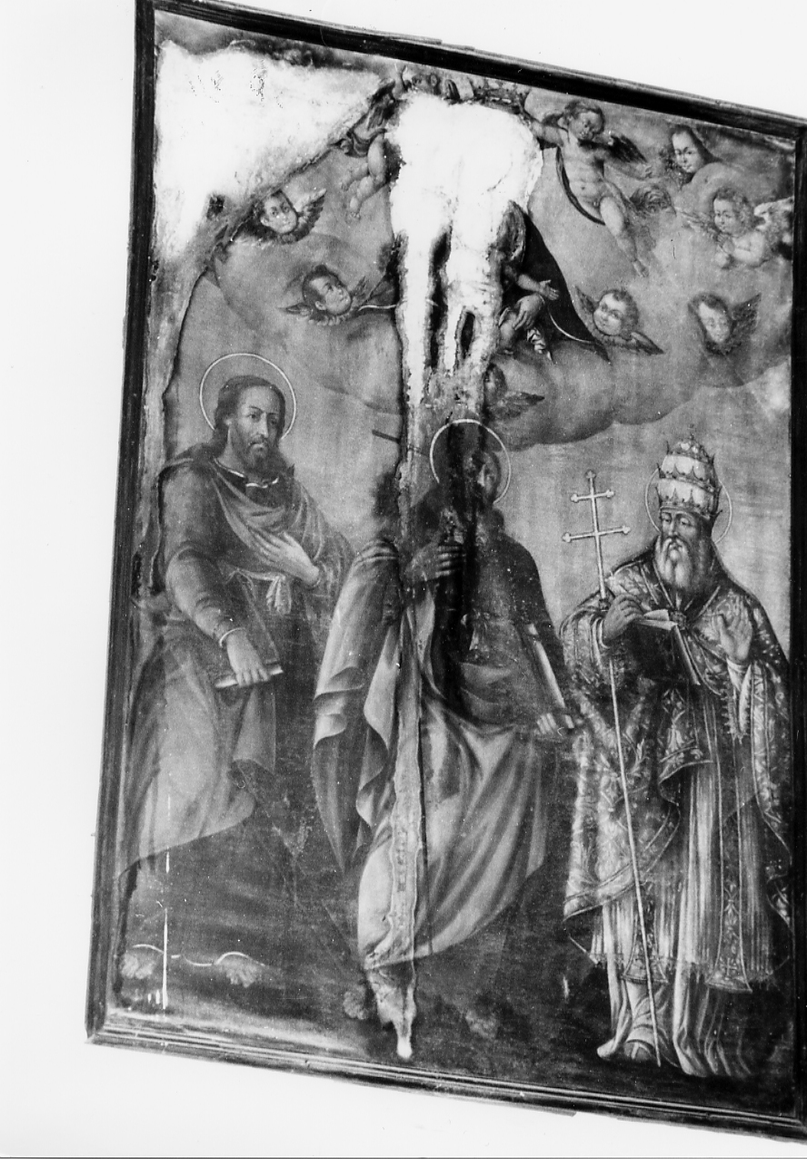 MADONNA CON BAMBINO E SANTI (dipinto) - ambito abruzzese (sec. XVII)