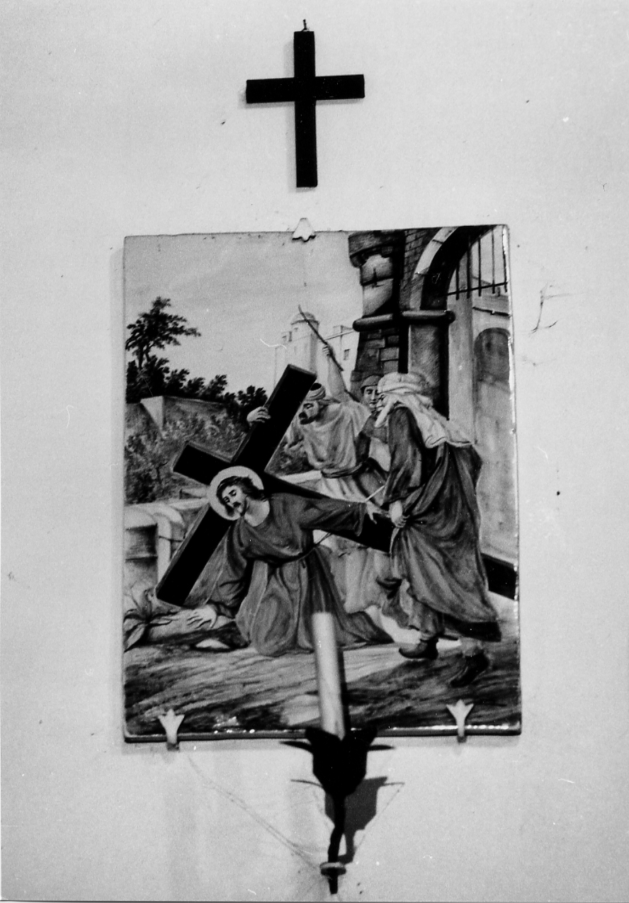 STAZIONE III: GESU' CADE SOTTO LA CROCE LA PRIMA VOLTA (Via Crucis) - ambito Italia centrale (sec. XX)