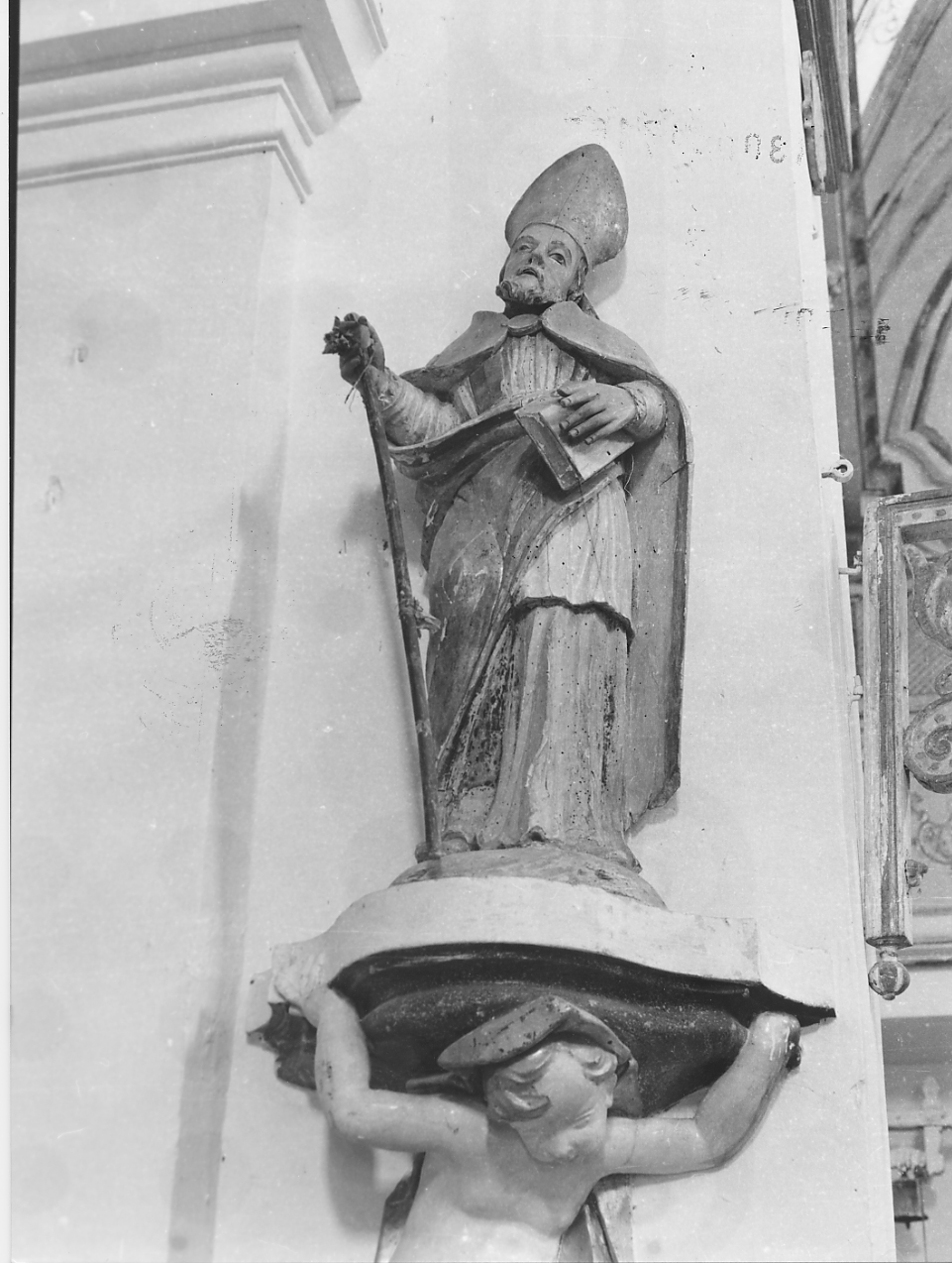 SANTO VESCOVO (statua, opera isolata) - ambito abruzzese (fine sec. XVII)