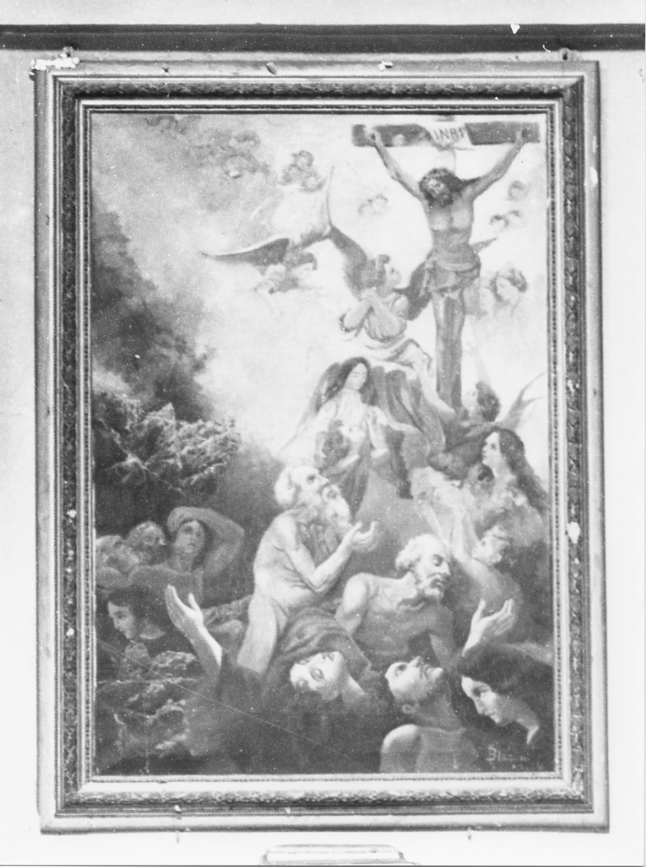 ANIME DEL PURGATORIO CHE INVOCANO IL CROCIFISSO (dipinto) di Bizzoni E - ambito Italia centrale (fine sec. XIX)