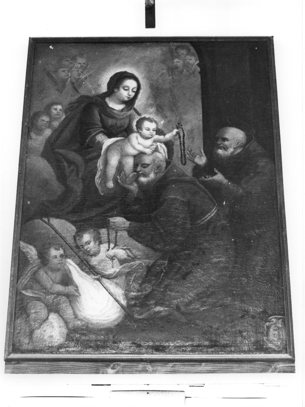 La Madonna e Santi, Madonna con altri personaggi (dipinto, opera isolata) di Bellomo Pasquale (attribuito) (sec. XVIII)