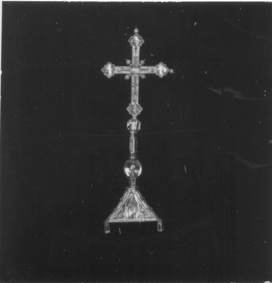 reliquiario - a croce, opera isolata - bottega abruzzese (sec. XIV)