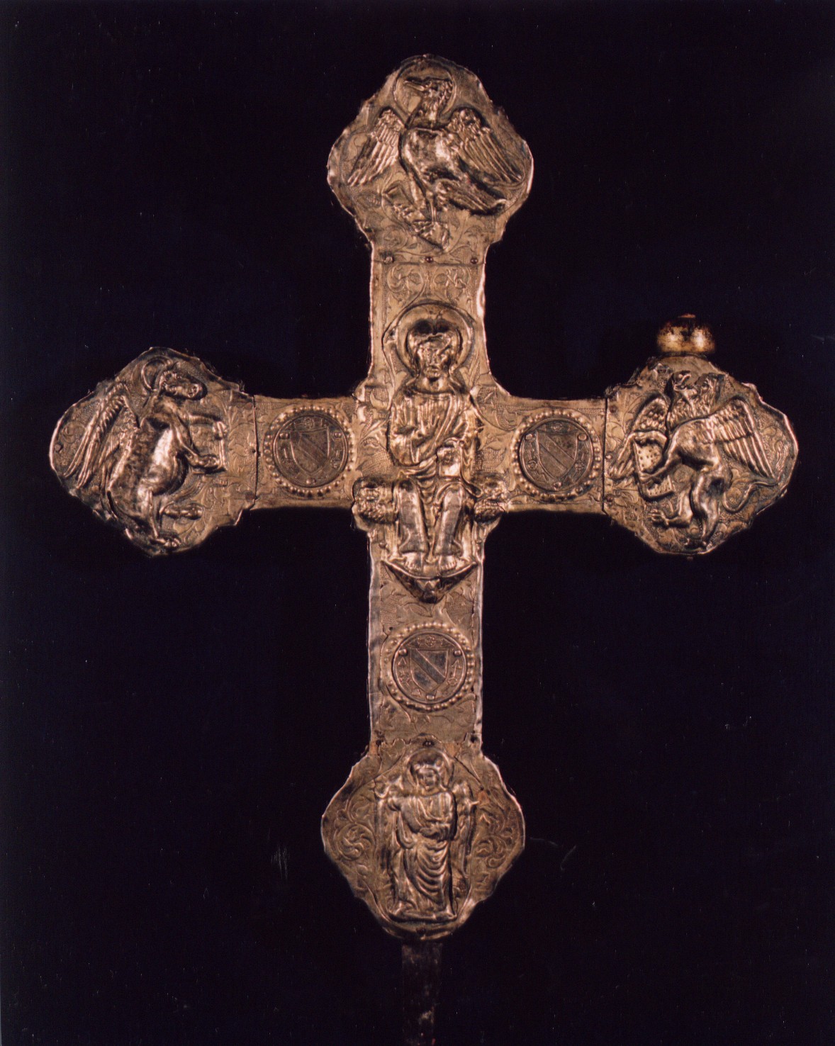 Cristo benedicente (croce processionale, elemento d'insieme) - manifattura abruzzese (sec. XV)