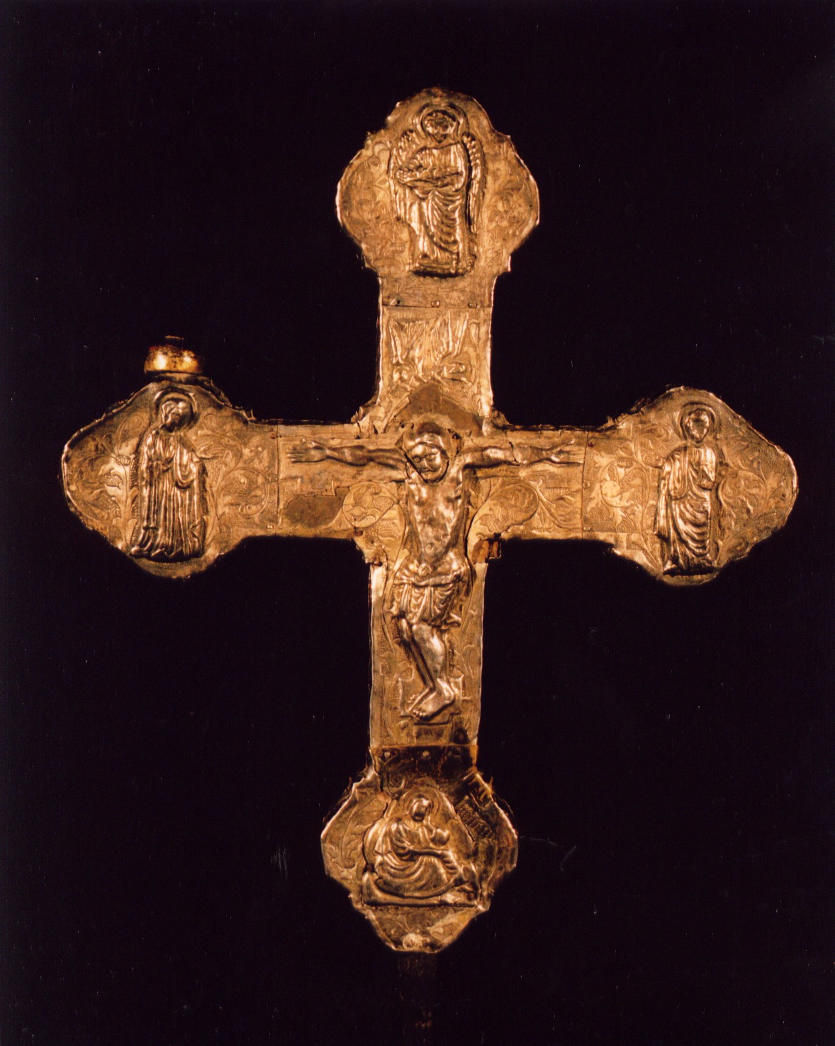 Cristo crocifisso dolente (croce processionale, elemento d'insieme) - manifattura abruzzese (sec. XV)