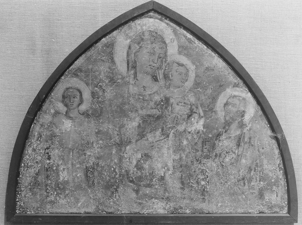 MADONNA CON BAMBINO E SANTI (dipinto) - ambito Italia centrale (sec. I)