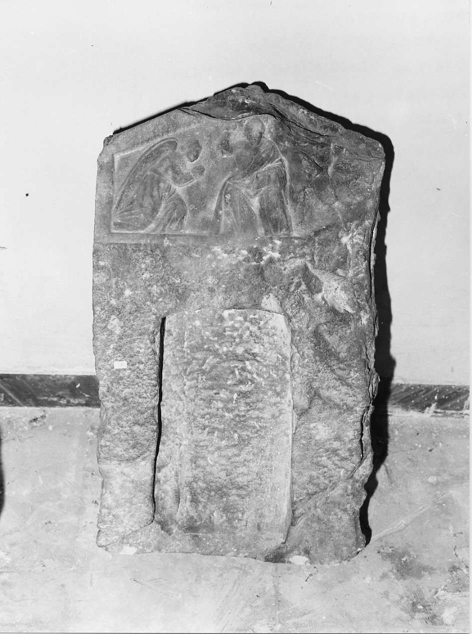 DIO PADRE E ANGELO ORANTE (edicola, frammento) - ambito Italia centrale (sec. XVI)