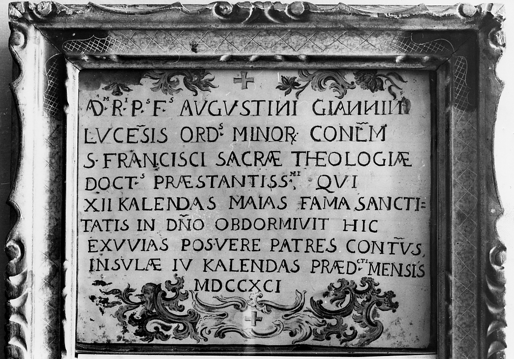 lapide tombale - ambito Italia centrale (sec. XVIII)