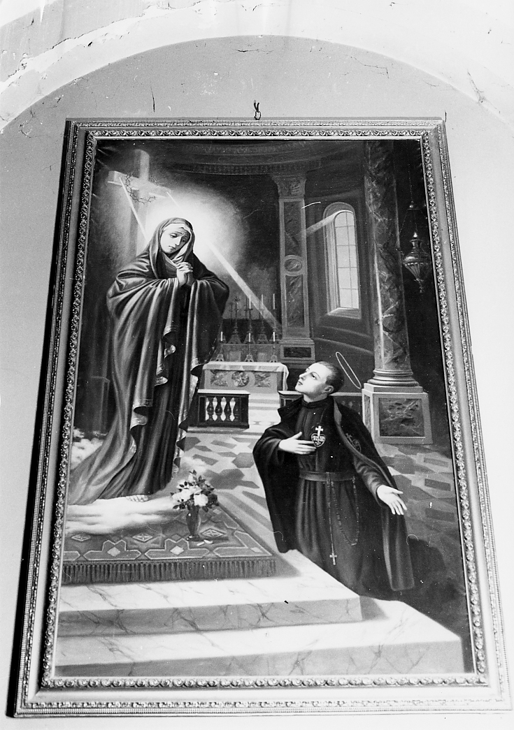MADONNA ADDOLORATA E SAN GABRIELE ORANTE (dipinto) di Berkowski Ernesto (attribuito) (sec. XX)