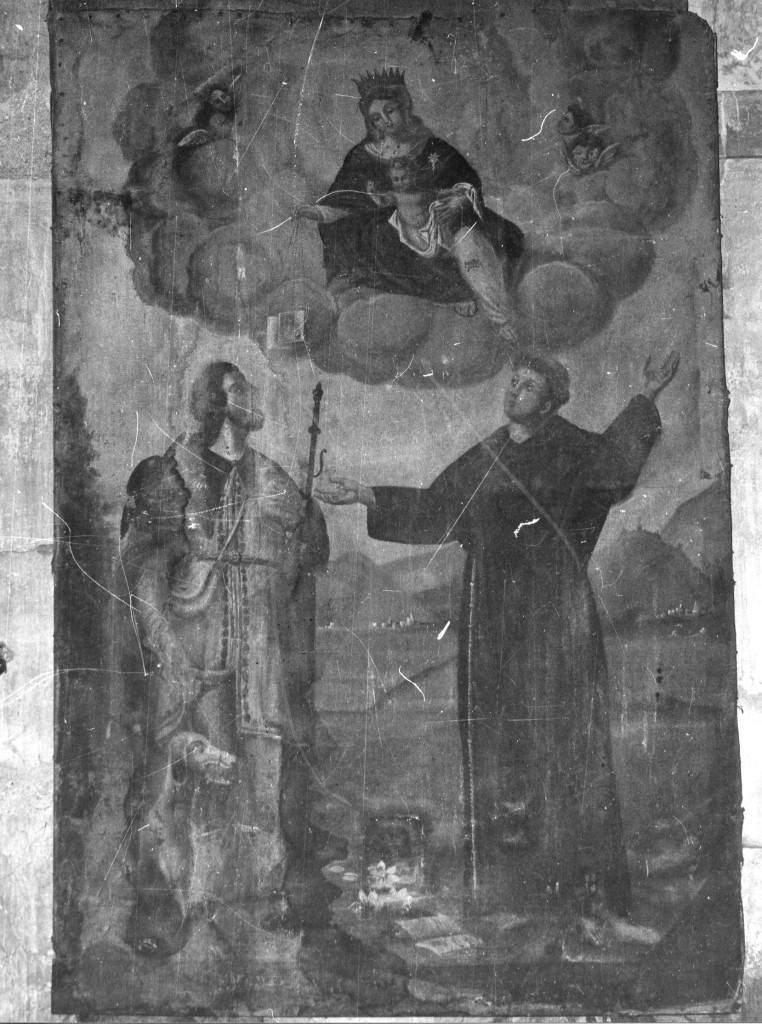 Madonna con Bambino, Sant'Antonio Abate e San Rocco (dipinto) - ambito Italia centrale (sec. XVIII)