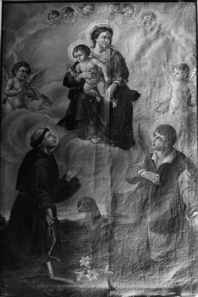 Madonna del Carmelo con Sant'Antonio da Padova e Sant'Ivo (dipinto) - ambito Italia centrale (sec. XVIII)