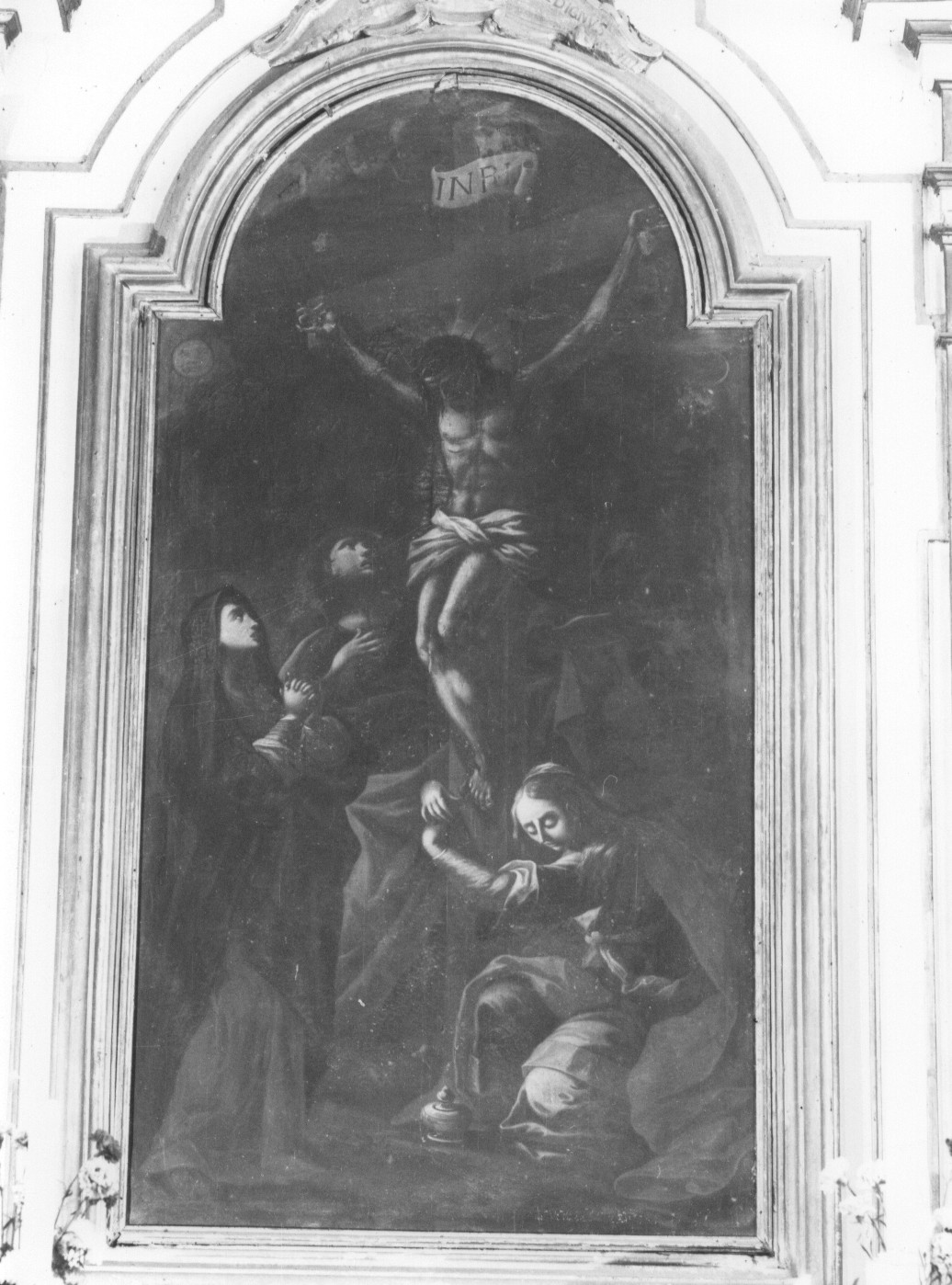 crocifissione di Cristo con la Madonna e Santa Maria Maddalena (dipinto, opera isolata) di Teodoro Donato (attribuito) (prima metà sec. XVIII)