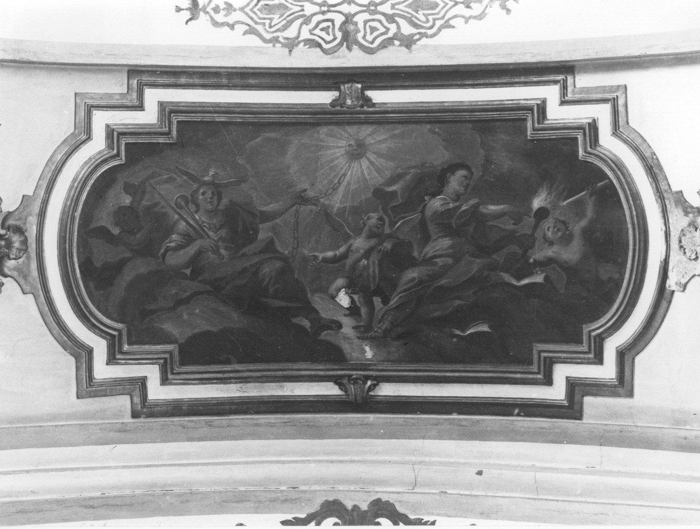 figure allegoriche femminili (dipinto, coppia) di Teodoro Donato (attribuito) (prima metà sec. XVIII)