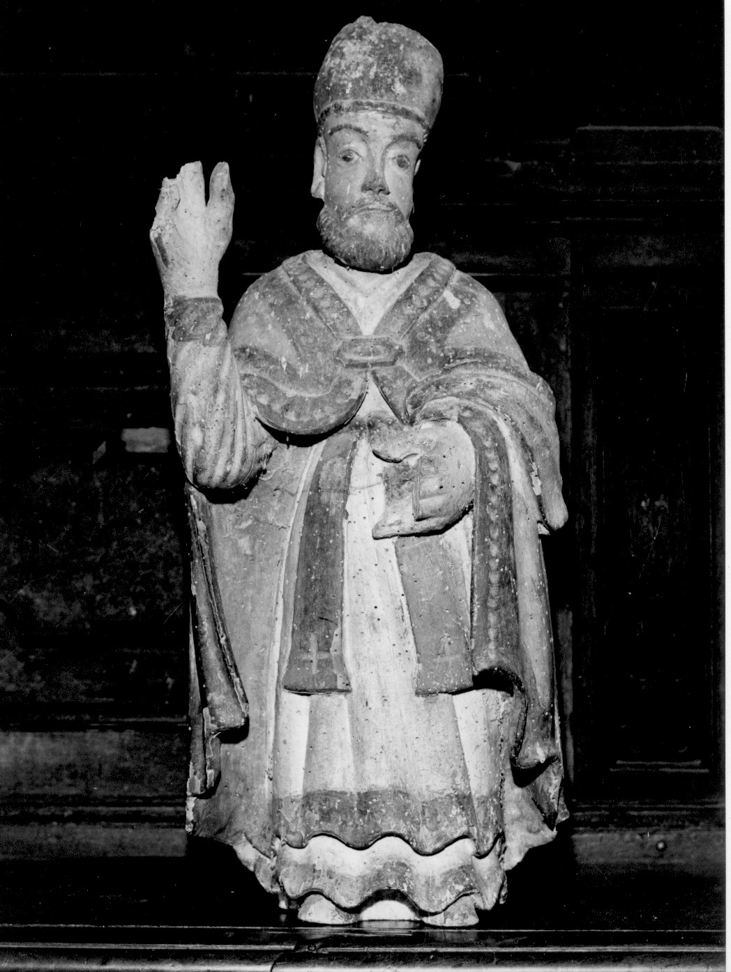 San Biagio (statua, opera isolata) - bottega abruzzese (sec. XIV)