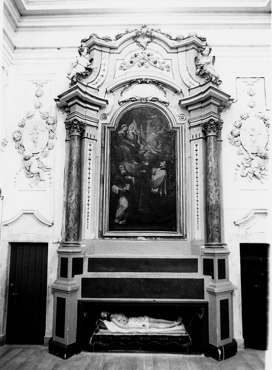 Madonna con Bambino, San Luigi, Sant'Antonio Abate e le Anime Sante (altare) - bottega Italia centrale (seconda metà sec. XVIII)