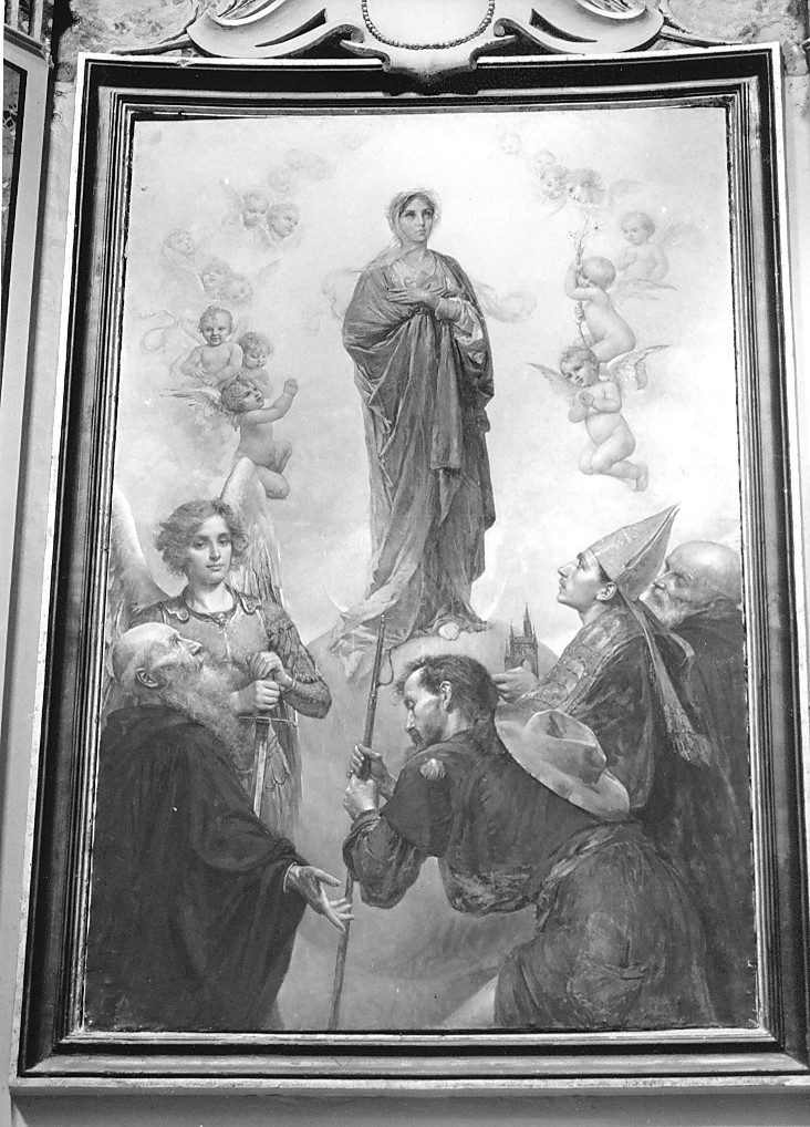 Immacolata Concezione e Santi (dipinto) di Patini Teofilo - bottega Italia centrale (inizio sec. XX)