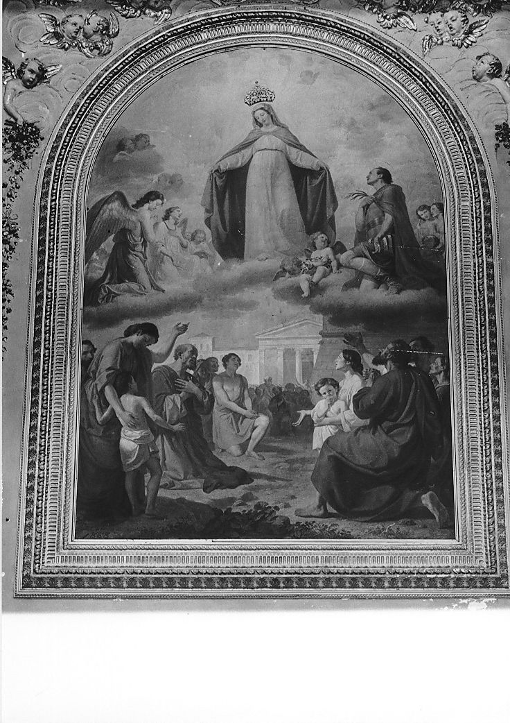 Madonna della Misericordia (dipinto) di Caldara Domenico - bottega Italia centrale (sec. XIX)