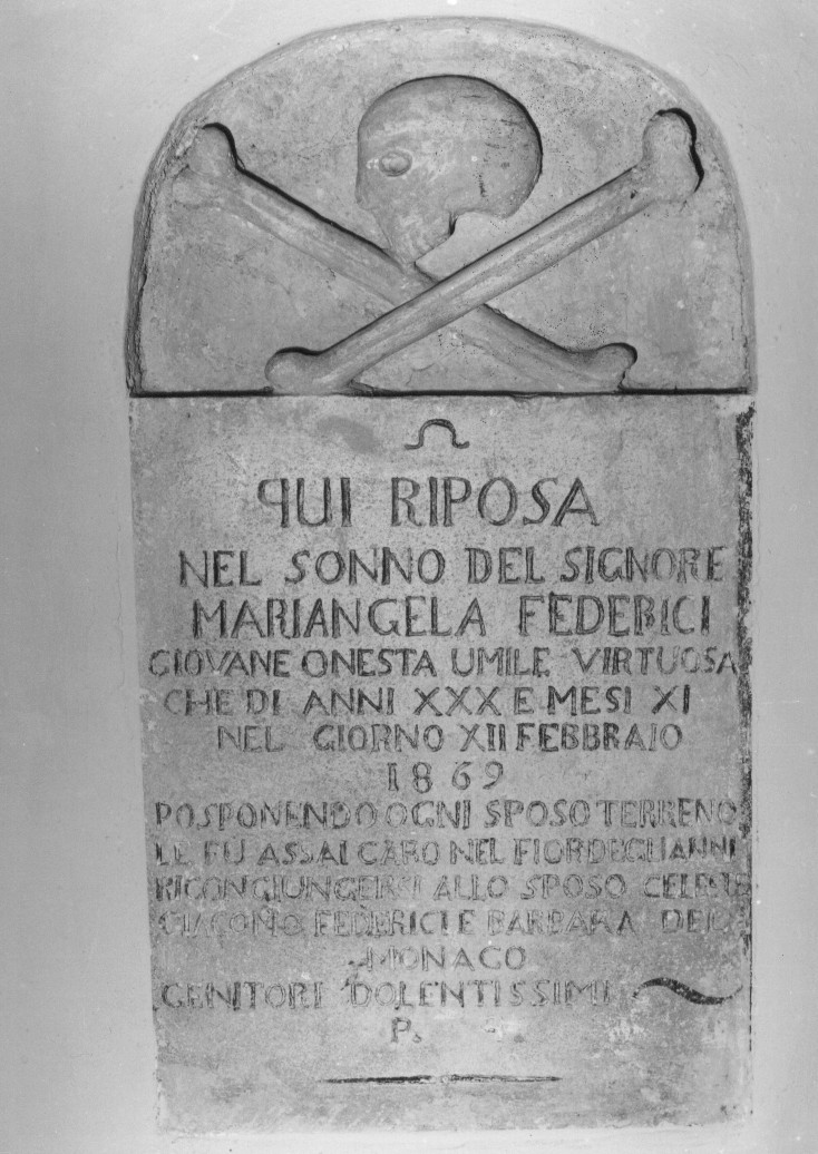 lapide tombale - bottega Italia centrale (seconda metà sec. XIX)