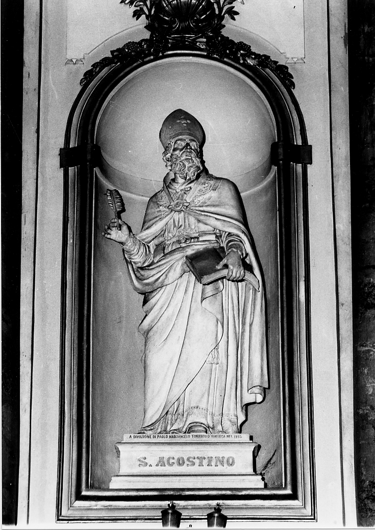 Sant'Agostino (statua) di Ferrari Nunzio (sec. XIX)