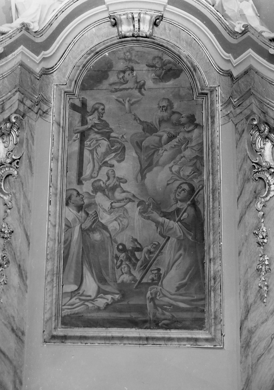 Trinità, Anime Sorgenti e Santi (dipinto, opera isolata) - ambito abruzzese (sec. XVII, sec. XIX)