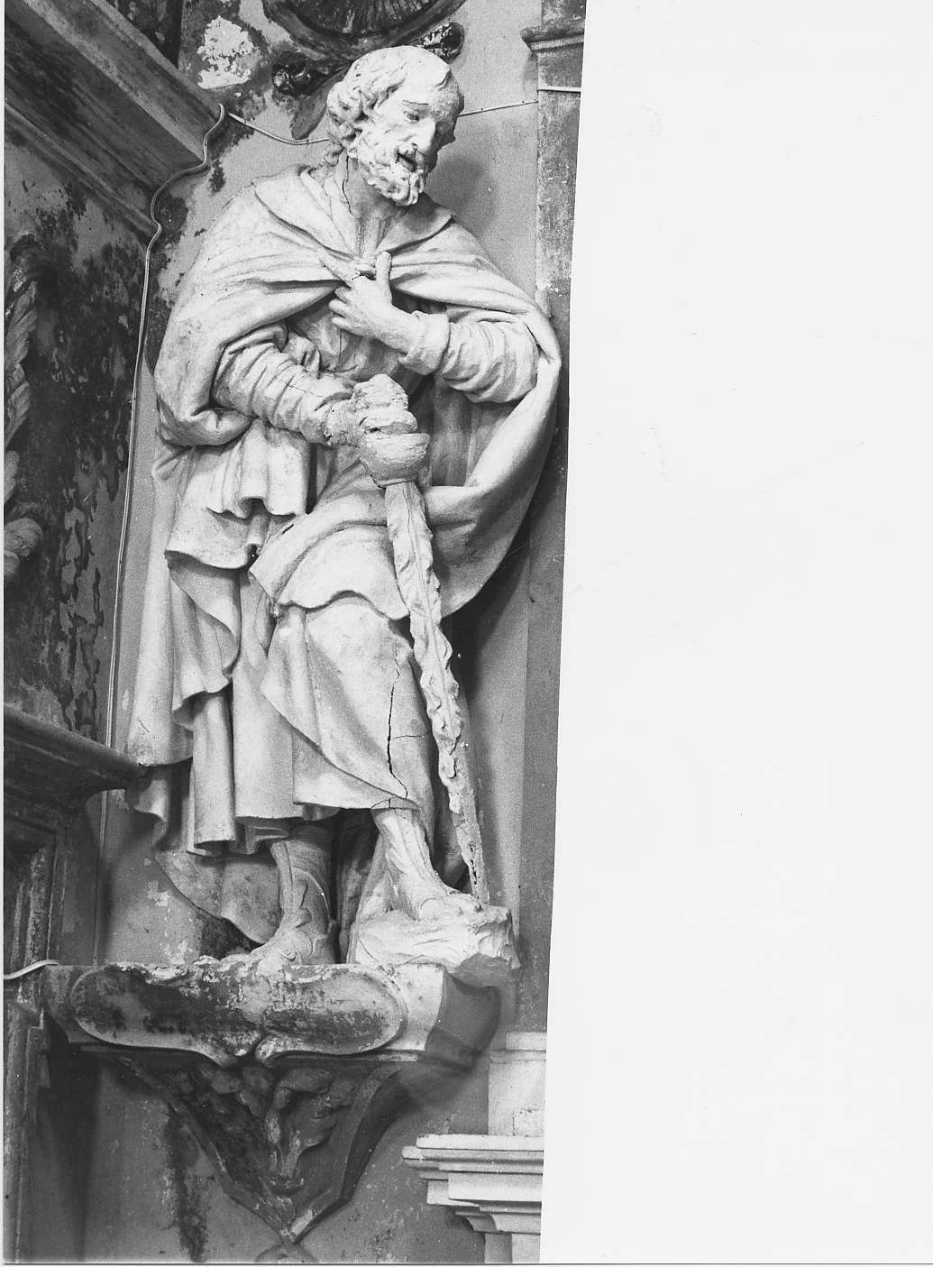 SANTO CARMELITANO (statua) - bottega Italia centrale (sec. XIX)