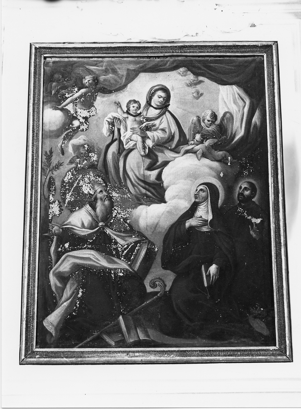 MADONNA CON BAMBINO E SANTI (pala d'altare) - bottega Italia centrale (sec. XVIII)