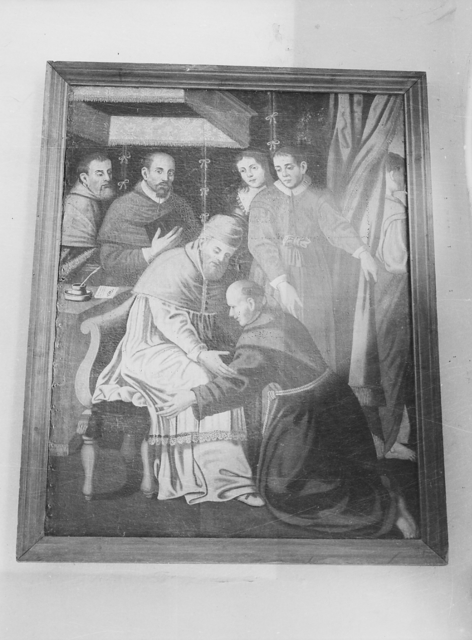 SAN GIOVANNI DA CAPESTRANO INCONTRA PAPA CALLISTO III (dipinto) - bottega Italia centrale (sec. XVII)