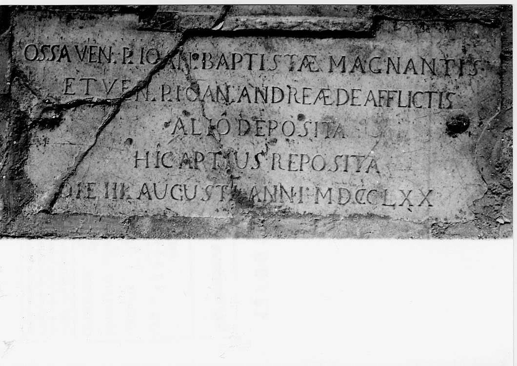 lapide - ambito Italia centrale (sec. XVIII)