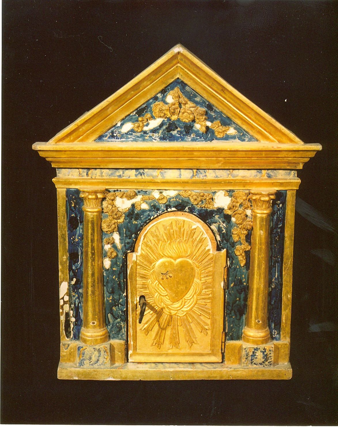Sacro Cuore di Gesù (tabernacolo - a frontale architettonico, opera isolata) - manifattura Italia centro-meridionale (sec. XIX)