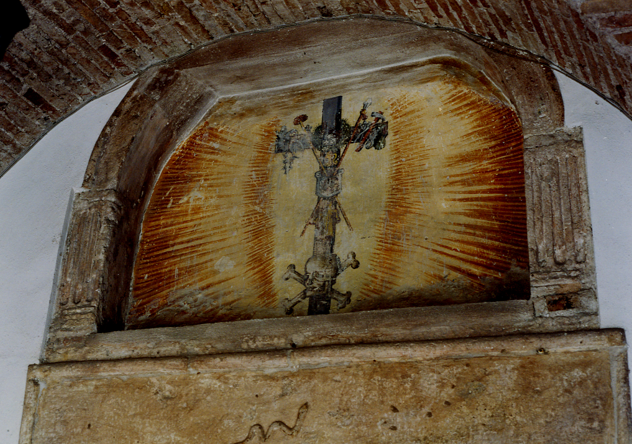 CROCE CON SIMBOLI DELLA PASSIONE (dipinto) - ambito abruzzese (sec. XVII)