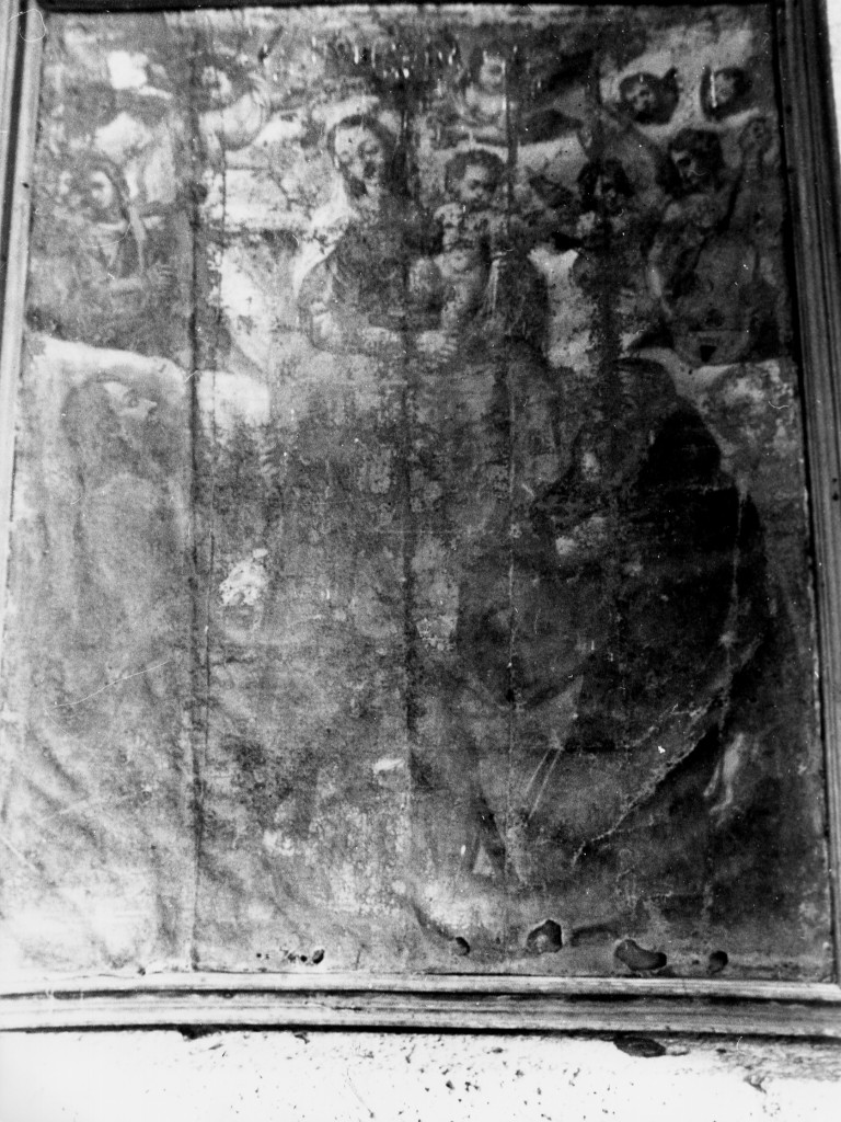 MADONNA CON BAMBINO E SANTI (dipinto) - ambito abruzzese (prima metà sec. XVII)
