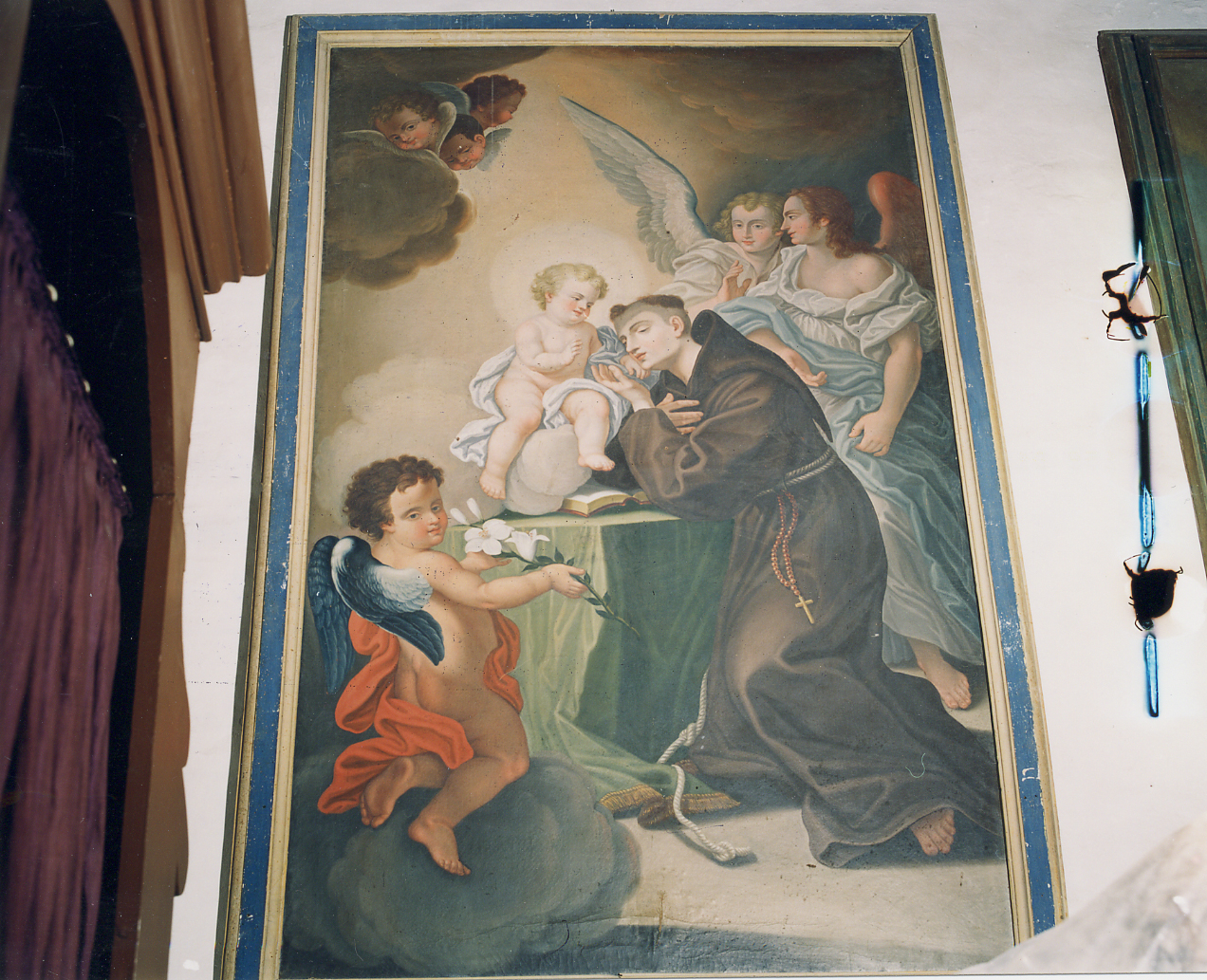 APPARIZIONE DI GESU' BAMBINO A SANT'ANTONIO DA PADOVA (dipinto, opera isolata) di Ranieri Niccolò (fine/inizio secc. XVIII/ XIX)