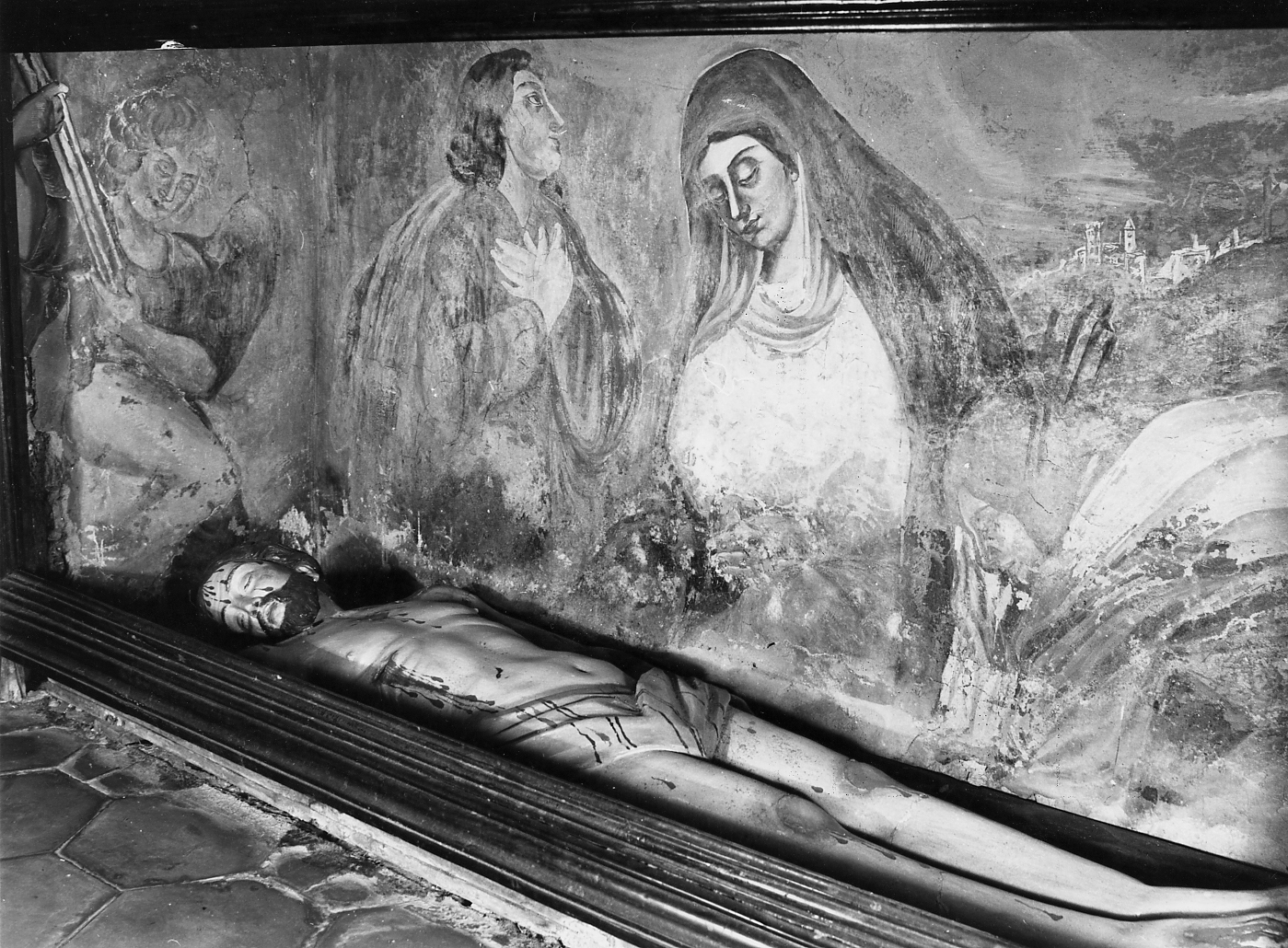 COMPIANTO SUL CRISTO MORTO (dipinto, opera isolata) - ambito abruzzese (seconda metà sec. XVI)