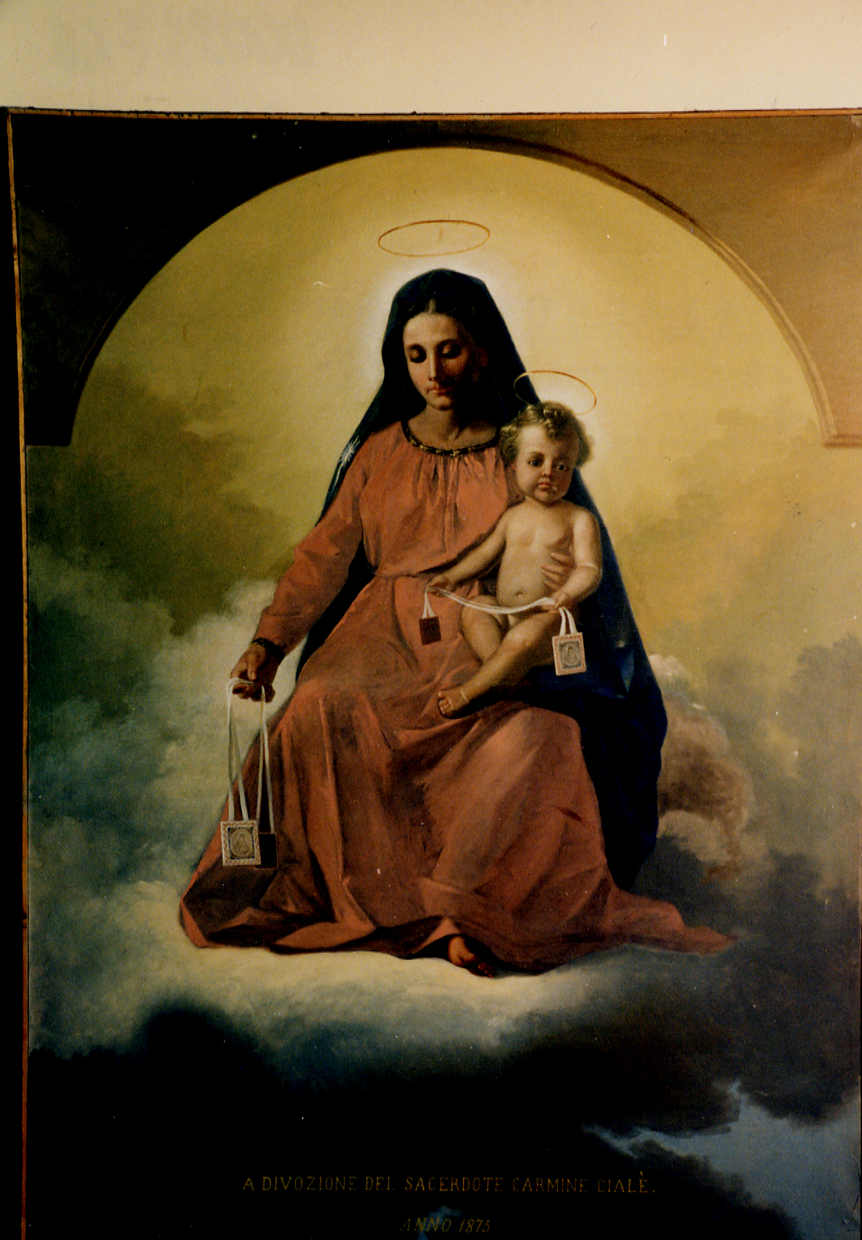 MADONNA DEL CARMELO (dipinto) - manifattura abruzzese (sec. XIX)