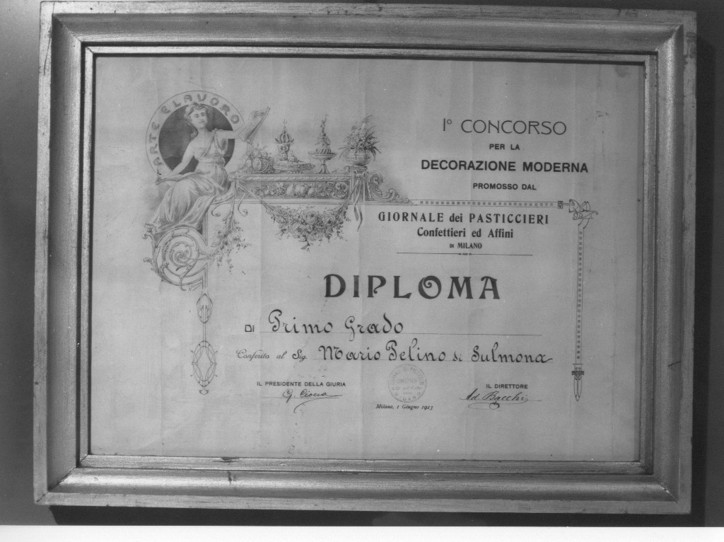 Diploma di I° grado I° Concorso per la Decorazione Moderna 1913 (targa, opera isolata) - ambito lombardo (primo quarto sec. XX)