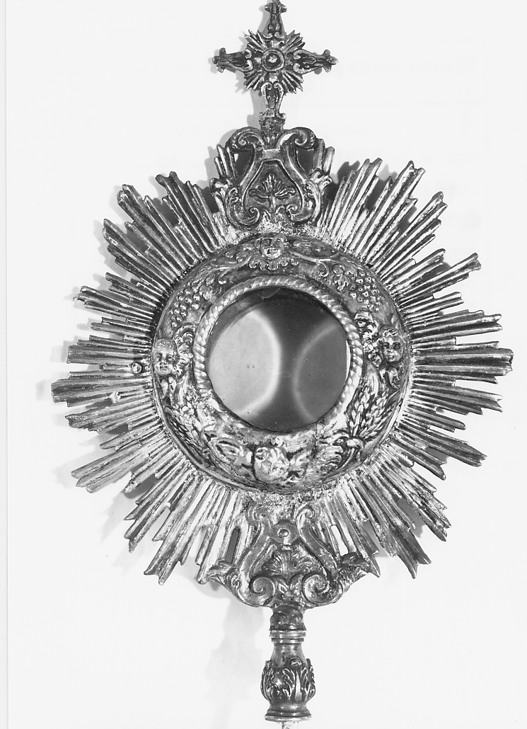 ostensorio - a raggiera, elemento d'insieme - ambito Italia centrale (sec. XVIII)