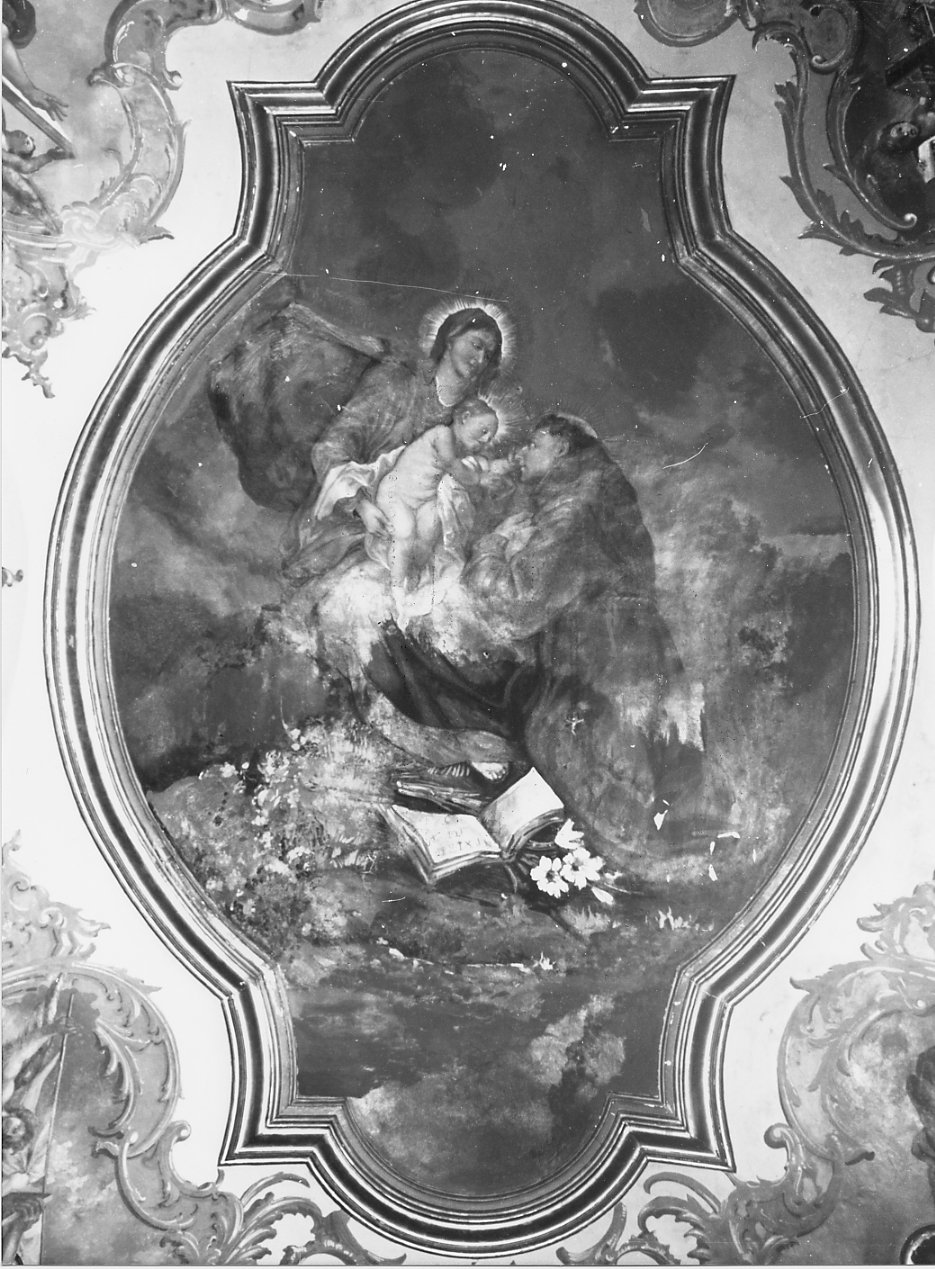 MADONNA CON BAMBINO E SANT'ANTONIO DA PADOVA (dipinto) di Sforza Ugo (attribuito) (sec. XX)