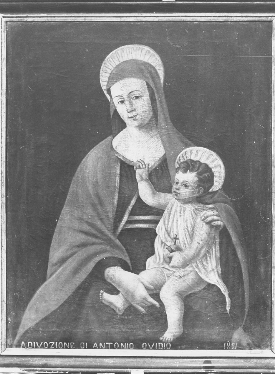 MADONNA CON GESU' BAMBINO (dipinto) - ambito Italia centrale (sec. XIX)