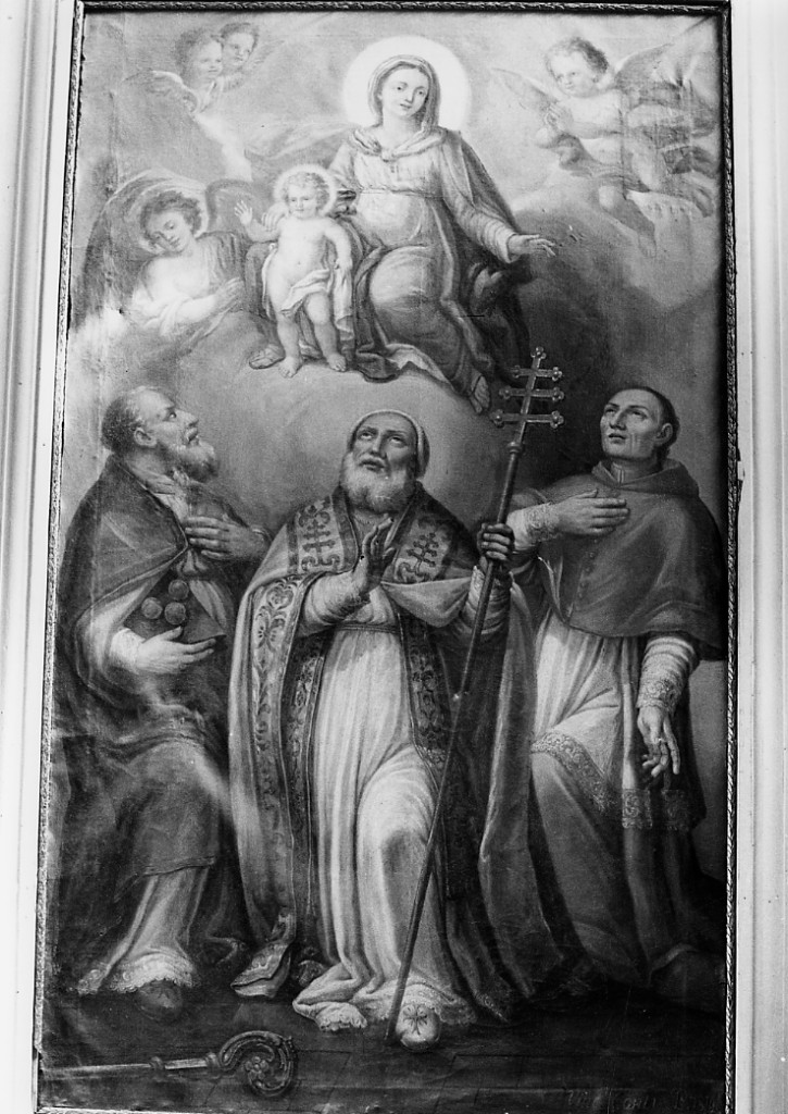 Madonna in cielo con Bambino e santi (dipinto) di Conti Vincenzo di Francesco (attribuito) (sec. XIX)