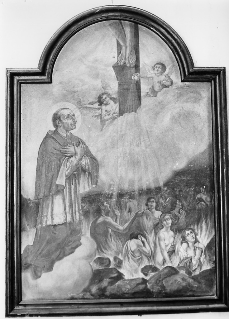 anime sante del Purgatorio e San Carlo in preghiera (pala) di Avolio Giuseppe (attribuito) (sec. XX)