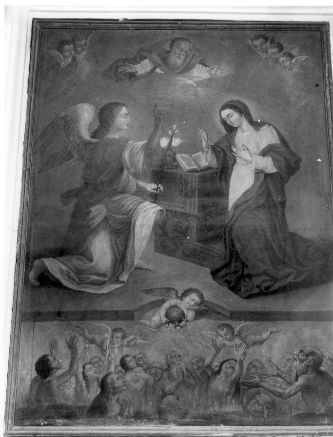 ANNUNCIAZIONE CON ANIME PURGANTI, ANNUNCIAZIONE (dipinto, opera isolata) di Ranieri Niccolò (attribuito) (sec. XIX)