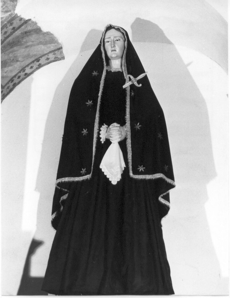 Madonna Addolorata (veste da statua, opera isolata) - manifattura Italia centrale (seconda metà sec. XIX)