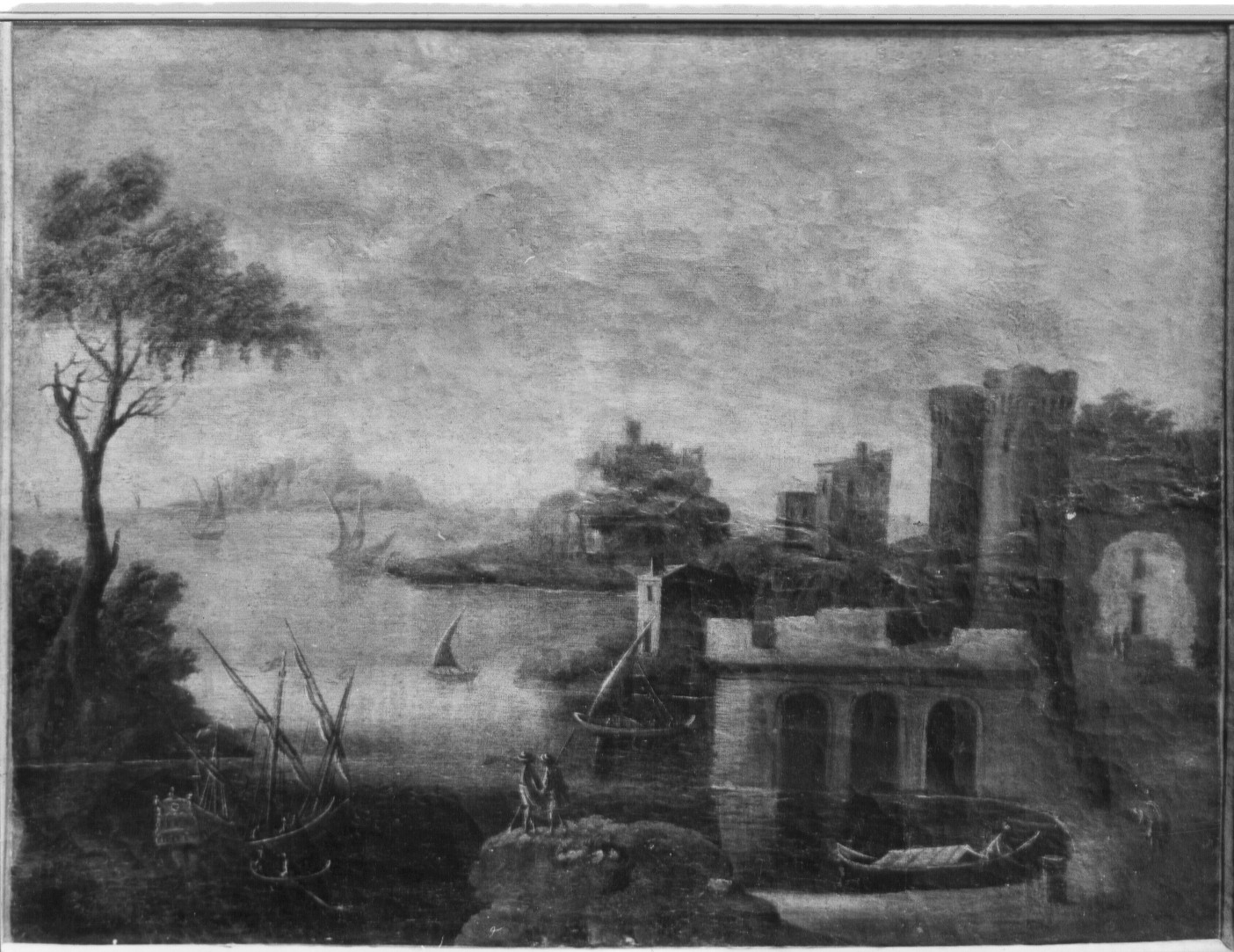paesaggio marino (dipinto) - ambito napoletano (secc. XVII/ XVIII)