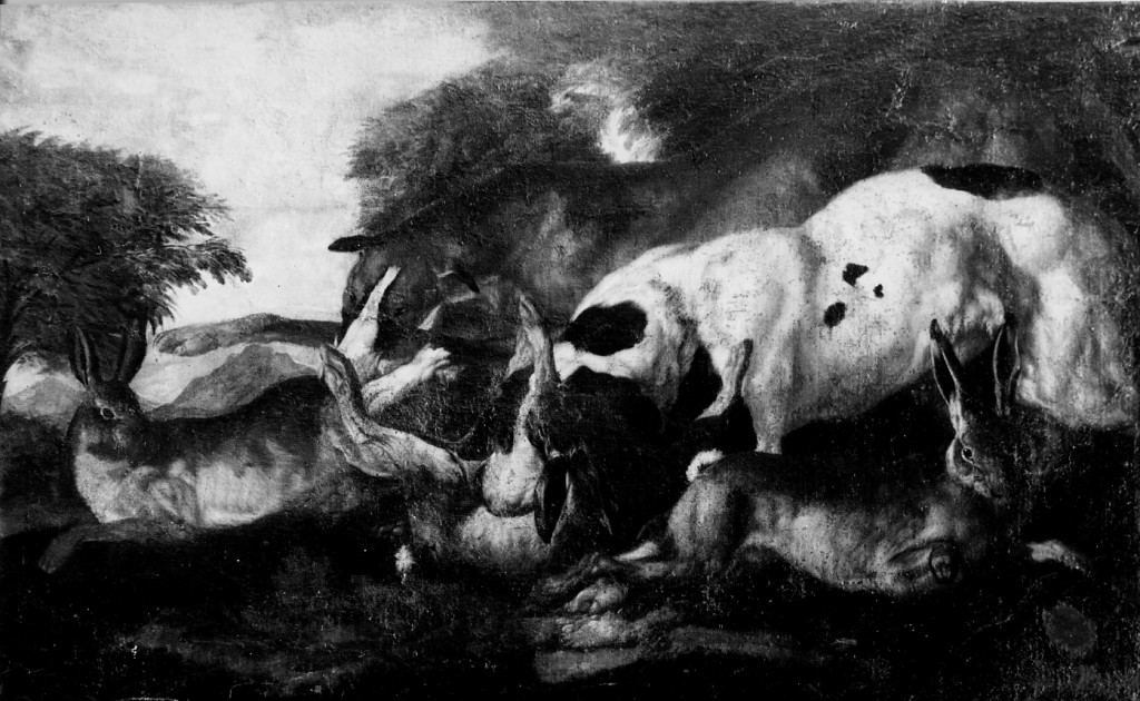 scena di caccia (dipinto) di Ruthart Carl Borromaus Andreas (attribuito) (ultimo quarto sec. XVII)