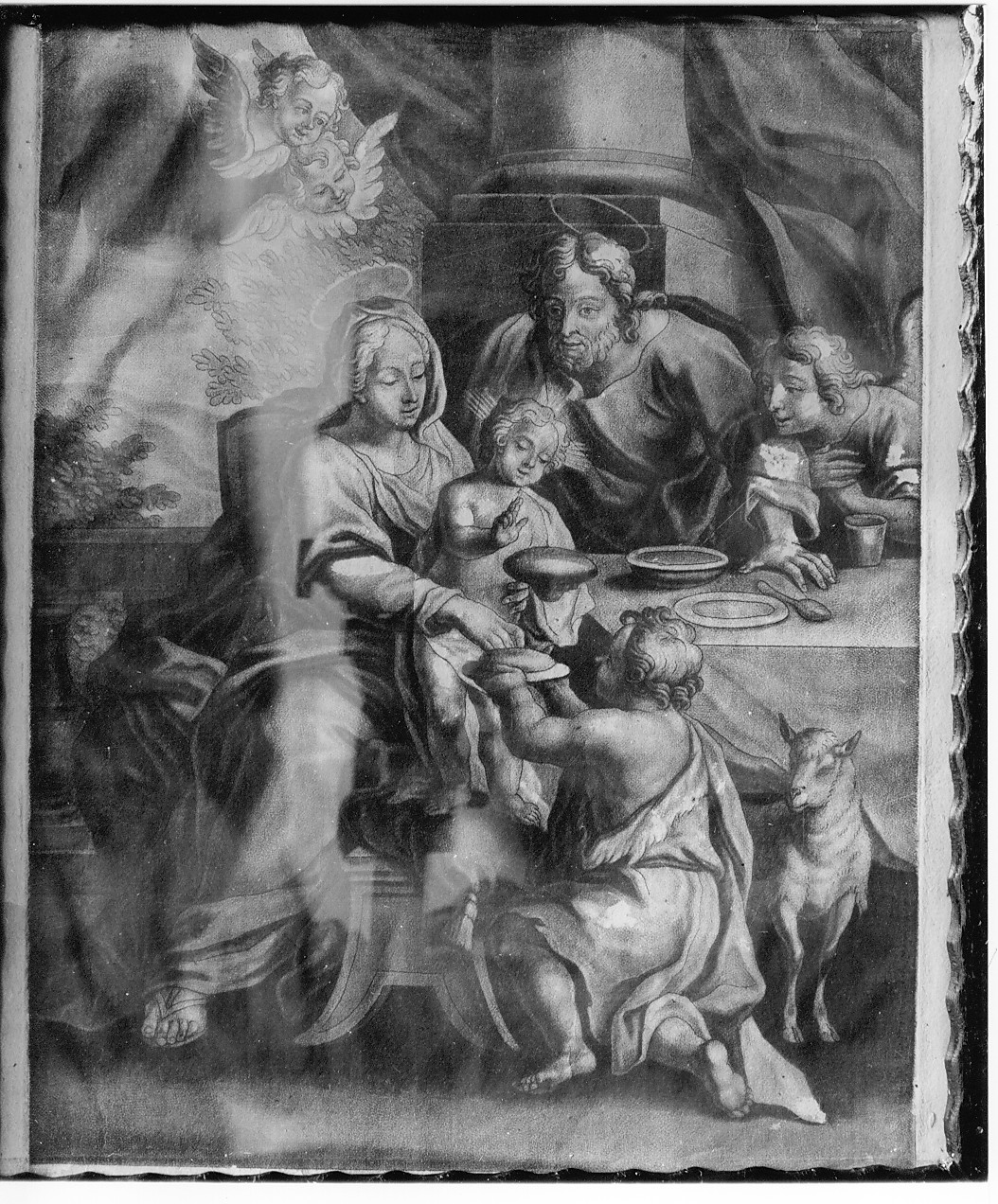 Sacra Famiglia con San Giovanni Battista bambino (dipinto) - ambito Italia centrale (sec. XVIII)