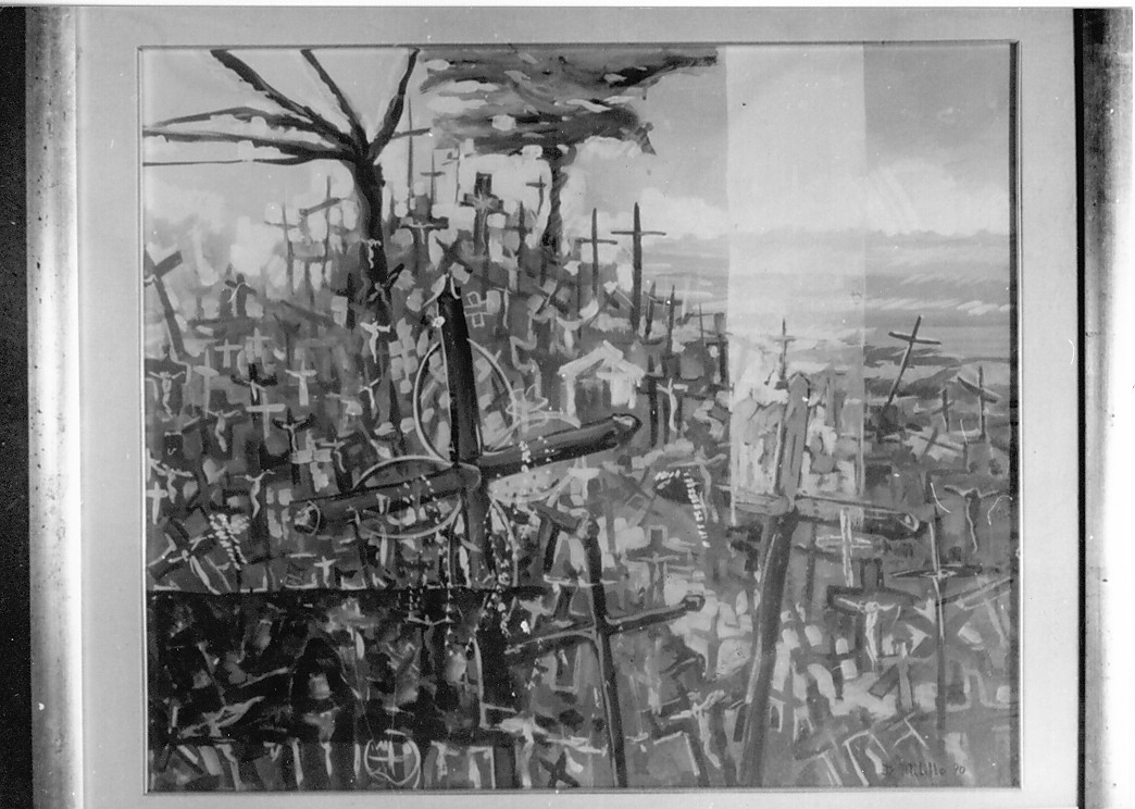 Le croci di Siaulai (dipinto) di Milillo Domenico (sec. XX)