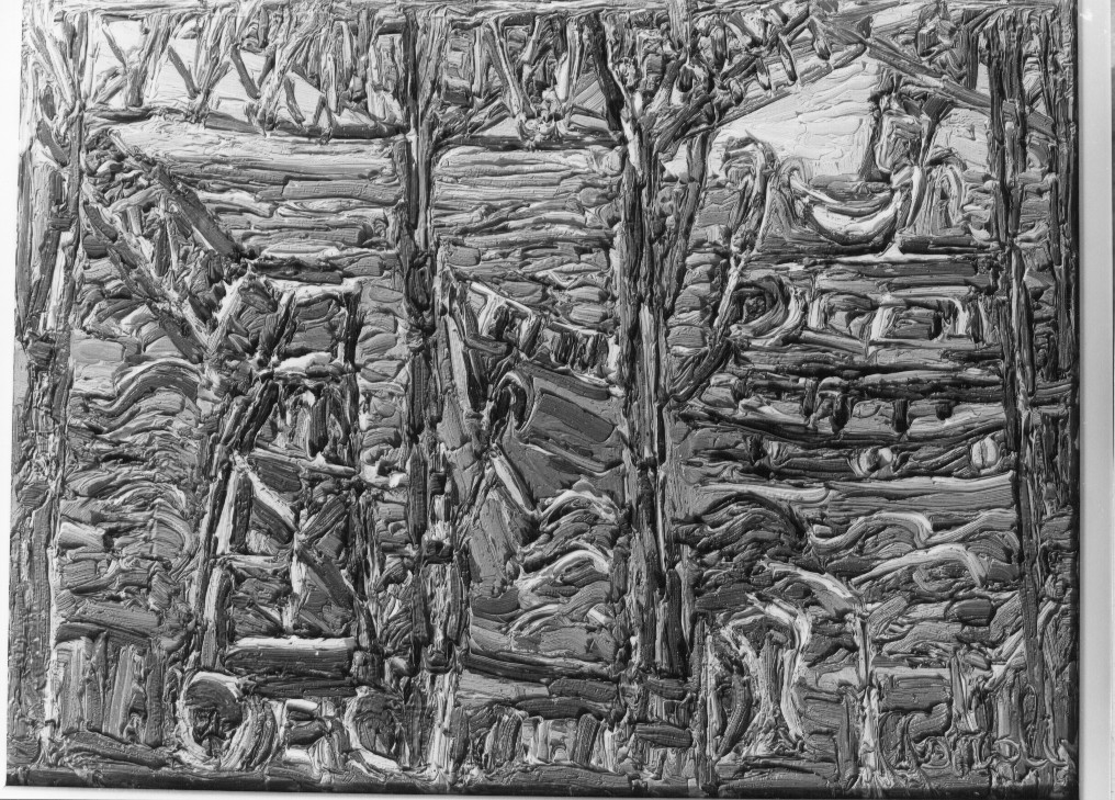 Battello nel porto. La nave e la gru (dipinto) di Caroli Carlo (sec. XX)