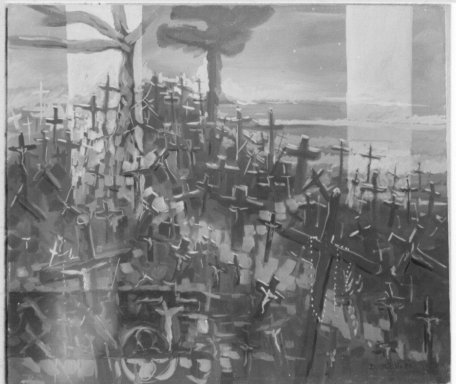 Le croci di Siaulai (dipinto) di Milillo Domenico (sec. XX)
