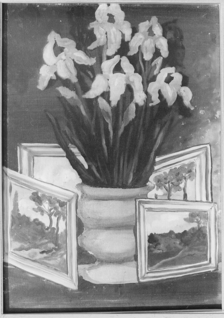 Natura morta con iris (dipinto) - ambito Italia centrale (sec. XX)