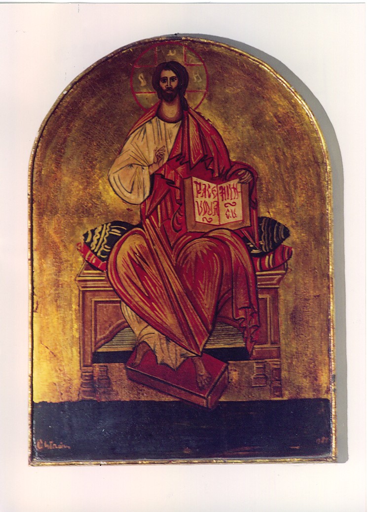 Cristo in trono (dipinto) di Udroiu Constantin (sec. XX)