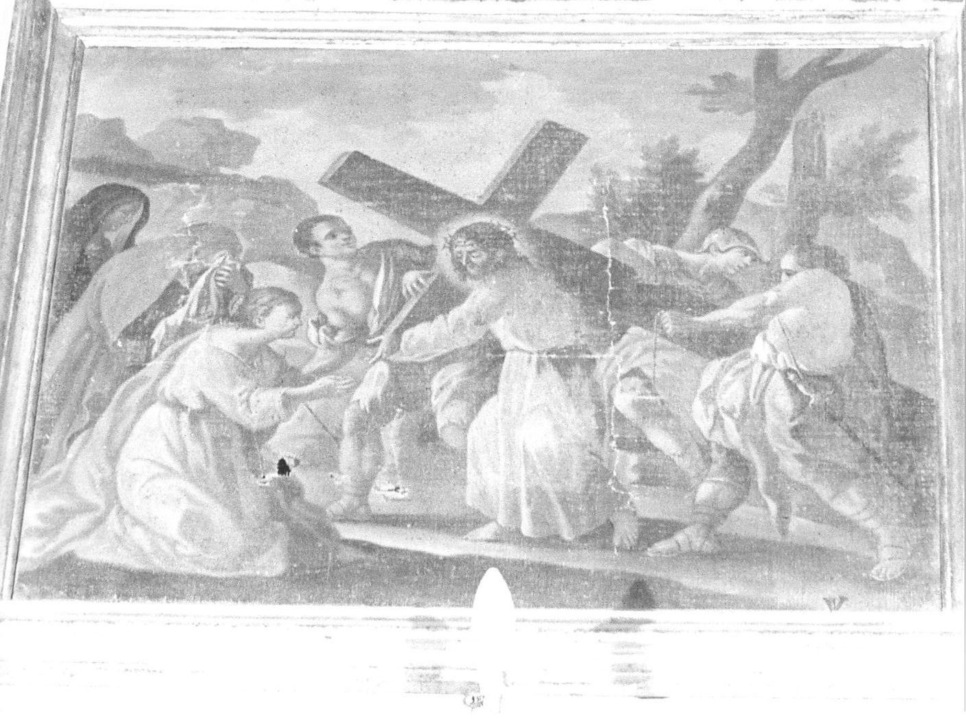 stazione VIII: Gesù consola le donne di Gerusalemme (dipinto, serie) - ambito romano (seconda metà sec. XVI)